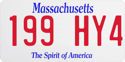 MA license plate 199HY4
