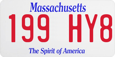 MA license plate 199HY8