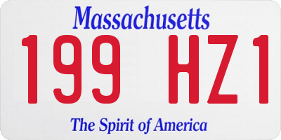 MA license plate 199HZ1