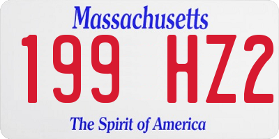 MA license plate 199HZ2