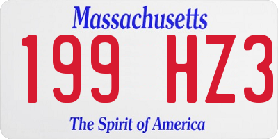 MA license plate 199HZ3