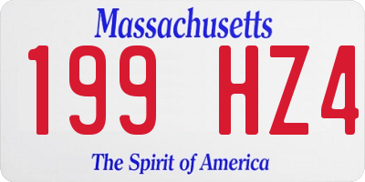 MA license plate 199HZ4