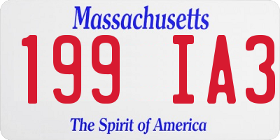 MA license plate 199IA3