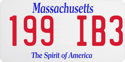 MA license plate 199IB3