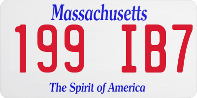 MA license plate 199IB7