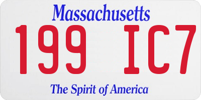 MA license plate 199IC7