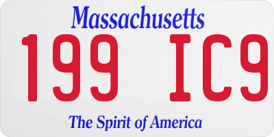 MA license plate 199IC9