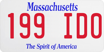 MA license plate 199ID0