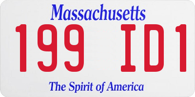 MA license plate 199ID1
