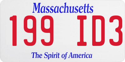 MA license plate 199ID3