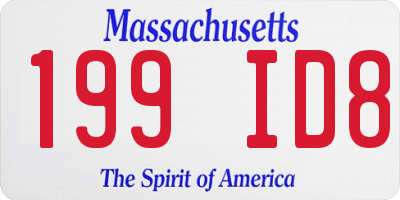 MA license plate 199ID8