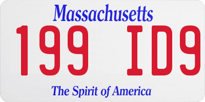 MA license plate 199ID9
