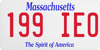 MA license plate 199IE0