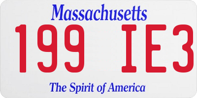 MA license plate 199IE3