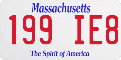MA license plate 199IE8