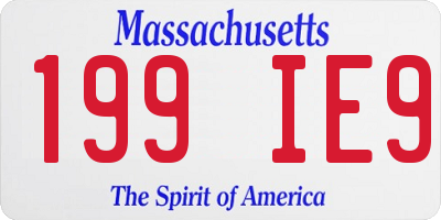 MA license plate 199IE9