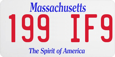 MA license plate 199IF9