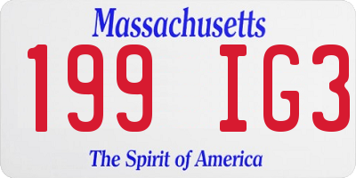 MA license plate 199IG3
