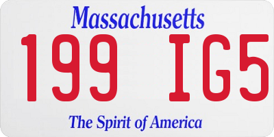 MA license plate 199IG5