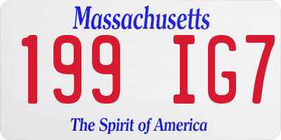 MA license plate 199IG7