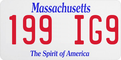 MA license plate 199IG9
