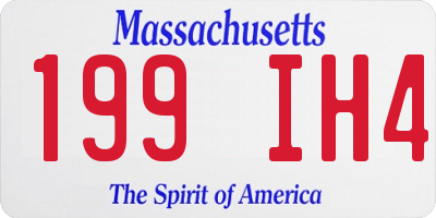 MA license plate 199IH4
