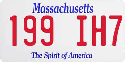 MA license plate 199IH7