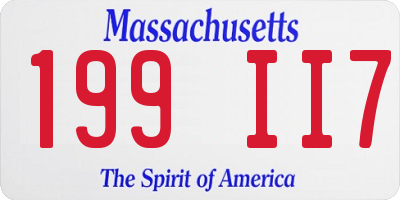 MA license plate 199II7