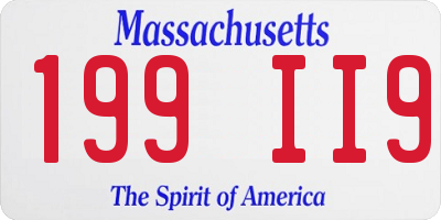 MA license plate 199II9