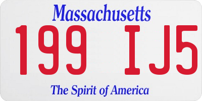 MA license plate 199IJ5