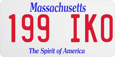 MA license plate 199IK0