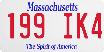MA license plate 199IK4