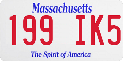 MA license plate 199IK5