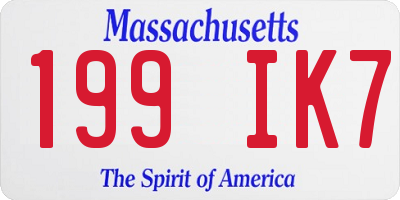 MA license plate 199IK7