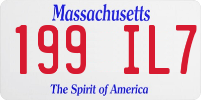 MA license plate 199IL7