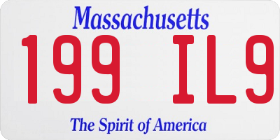 MA license plate 199IL9
