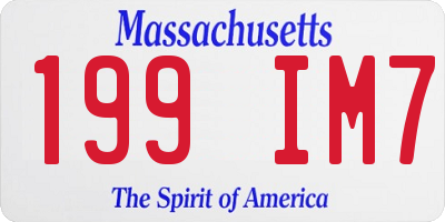 MA license plate 199IM7
