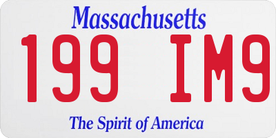 MA license plate 199IM9