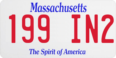 MA license plate 199IN2
