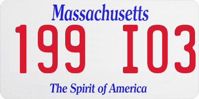 MA license plate 199IO3