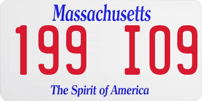 MA license plate 199IO9
