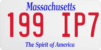 MA license plate 199IP7