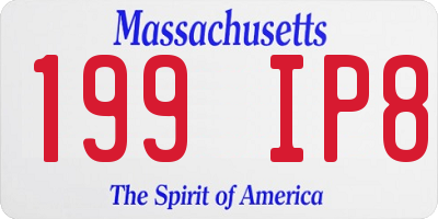 MA license plate 199IP8