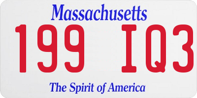 MA license plate 199IQ3