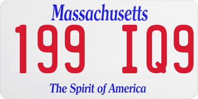 MA license plate 199IQ9