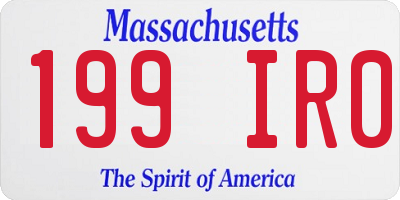 MA license plate 199IR0