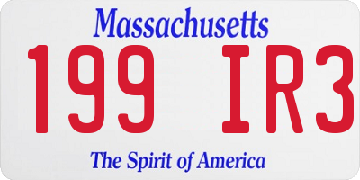 MA license plate 199IR3