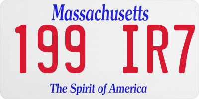MA license plate 199IR7