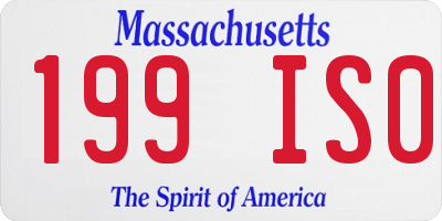MA license plate 199IS0