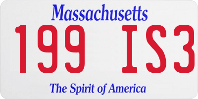 MA license plate 199IS3